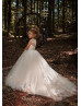 Lovely Ivory Glitter Tulle Butterfly Flower Girl Dress